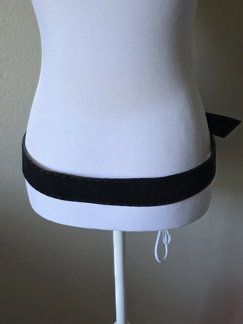 Vintage Y2K Michael Kors Black Leather Silver Buckle Loop Belt Large